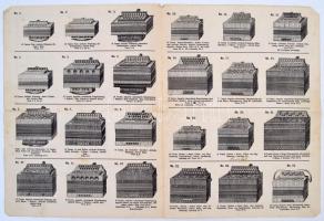 cca 1890 Johann Klein Zongora- és harmóniumgyárának német nyelvű, képes katalógusa. Középen, a vízsz...