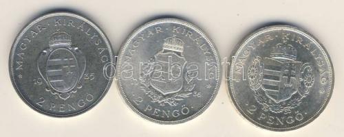 1935-36. 2P Ag "Pázmány-Liszt-Rákóczi" sor (3klf) T:1/2,2