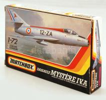 Matchbox márkájú Dassault Mystére IV.a repülőgép makett (modell) eredeti dobozában, hiánytalanul / Original airplane modell