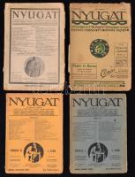 1912-1924 Nyugat. Főszerk.: Ignotus. 4 szám, kissé viseltes állapotban