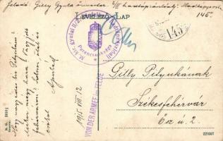 Orsova, Kikötőrészlet, tábori posta bélyegzéssel a hátoldalon / Harbor, field post cancellation on b...