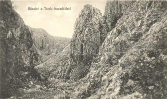 Torda, Turda; részlet a hasadékból, kiadja Fodor Domokos / gorge detail