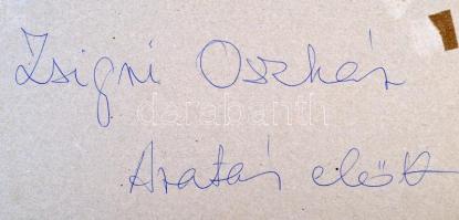 cca 1970 Zsigri Oszkár (1933-?): Aratás előtt, feliratozott vintage fotóművészeti alkotás, kartonra ...