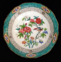 XIX. sz. második fele. Kézzel festett finom porcelán kávés csészék aljjal. 8 db csésze, 9 db alj, né...