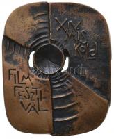 Szőllőssy Enikő (1939-) 1973. "XIV. Miskolci Filmfesztivál" kétoldalas Br plakett (113x93,...