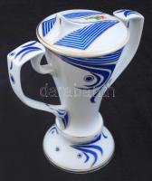 1987 Hungarocamion Grand Prix Hollóházi porcelán serleg.  Kézzel festett, hibátlan 22 cm