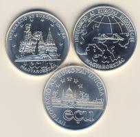 1993-94-95. 500Ft+500Ft+1000Ft Ag "Integráció az EU-ba" T:BU Eredeti tokban, tanúsítvánnyal!