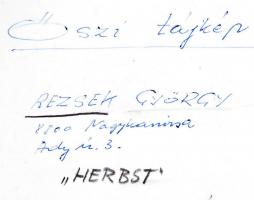 cca 1970 Rezsek György: Őszi tájkép, feliratozott vintage fotóművészeti alkotás, 30x40 cm