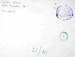 cca 1970 Horváth Ágnes: Cím nélkül, feliratozott vintage fotóművészeti alkotás, kisebb törésvonalakk...