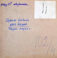 cca 1980 Gyenes Kálmán: Algyői olajmezőn, feliratozott vintage fotóművészeti alkotás, kartonra kasír...