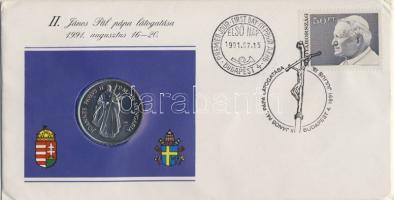 1991. "II.János Pál pápa látogatása" első magyar érmés és bélyeges boríték