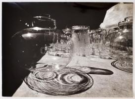 cca 1970 Balás Klára: Üveg szépségei, feliratozott vintage fotóművészeti alkotás, 30x40 cm