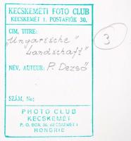 cca 1965 Dezső Pál (Kecskemét): Magyar táj, pecséttel jelzett, feliratozott vintage fotóművészeti al...