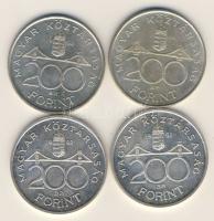 1992+94. 200Ft Ag "MNB" (2x) + "Deák" (2x) T:BU