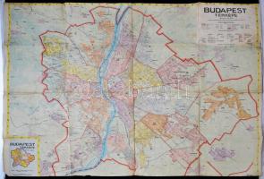 cca 1950 Budapest nagyméretű térképe. Kiadja a Honvéd sajtó- és Lapkiadó Vállalat. Vászonra kasírozv...