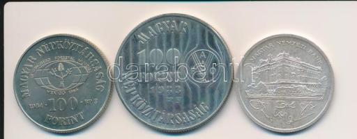1983. 100Ft "FAO" + 1984. 100Ft "FAO" + 1992. 200Ft Ag "MNB" T:PP,BU,2