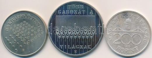 1983. 100Ft "FAO" + 1984. 100Ft "FAO" + 1992. 200Ft Ag "MNB" T:PP,BU,2