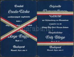 cca 1930 Eredeti csoda táska osztálysorsjegyek megőrzésére, Dörge Frigyes főelárusító, karton, kinyí...