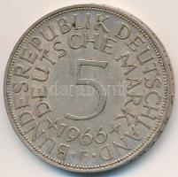 NSZK 1966F 5M Ag T:2 ph. FRG 1966F 5 Mark Ag C:XF edge error