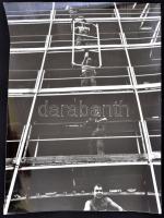 cca 1976 Renner Ferenc: Brigád, feliratozott vintage fotóművészeti alkotás, 40x30 cm