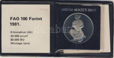 1981. 100Ft "FAO" T:PP Eredeti tokban, tanúsítvánnyal!