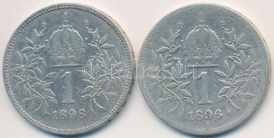 Ausztria 1896-1898. 1K Ag "Ferenc József" (2x) T:2-,3
Austria 1896-1898. 1 Corona Ag &quo...