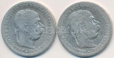 Ausztria 1897-1898. 1K Ag "Ferenc József" (2x) T:2-,3
Austria 1897-1898. 1 Corona Ag &quo...