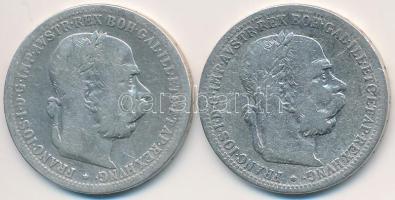 Ausztria 1897-1898. 1K Ag "Ferenc József" (2x) T:2-,3
Austria 1897-1898. 1 Corona Ag &quo...
