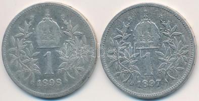Ausztria 1897-1898. 1K Ag "Ferenc József" (2x) T:2-,3
Austria 1897-1898. 1 Corona Ag &quo...