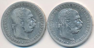 Ausztria 1898. 1K Ag "Ferenc József" (2x) T:2-,3 Austria 1898. 1 Corona Ag "Franz Joseph" (2x) C:VF,F