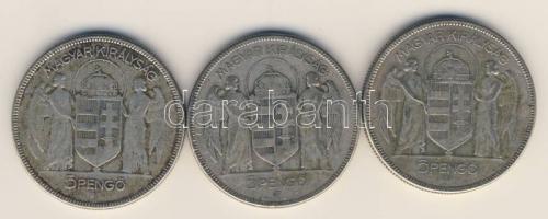 1930. 5P (3x) "Horthy jobbra" T:3