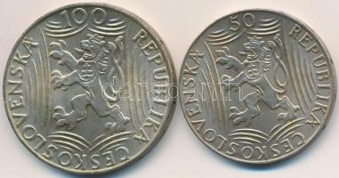 Csehszlovákia 1949. 50K Ag + 100K Ag "Sztálin" T:2
Czechoslovakia 1949. 50 Korun Ag + 100...