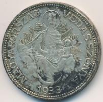 1933. 2P Ag "Madonna" T:2 erős patina Adamo P7