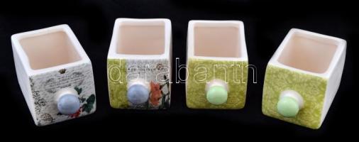 Fűszertartó, festett fa, matricás porcelán, 17×10 cm, m:17 cm