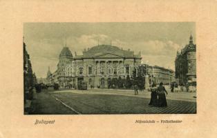 Budapest VIII. Népszínház, villamos, kiadja Dr. Trenkler és Társa (EB)