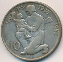 Csehszlovákia 1955. 10K Ag "10. függetlenségi évforduló" T:2 Czechoslovakia 1955. 10 Korun Ag "10th Anniversary - Liberation from Germany" C:XF