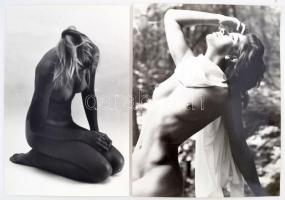 cca 1975 Aktfotók, 4 db finoman erotikus felvétel, 40x30 cm és 29x19 cm közötti méretekben