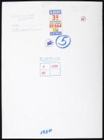 cca 1977 Darkó István: Nők egymás közt, pecséttel jelzett, kiállítási emlékjeggyel ellátott vintage ...