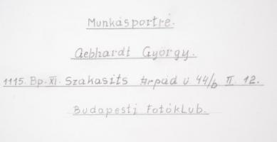 cca 1975 Gebhardt György (1910-1993): Munkásportré, feliratozott vintage fotóművészeti alkotás, 28x3...