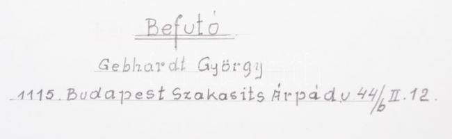 cca 1978 Gebhardt György (1910-1993): Befutó, feliratozott vintage fotóművészeti alkotás, 25x39 cm