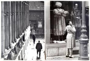 cca 1980 Budapest életképek, Balásy Pál 5 db feliratozott, nagy méretű, vintage fotója, 40x30 cm és 40x23 cm közötti méretekben