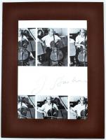 Starker János (1924-2013) magyar származású amerikai csellista aláírása egy a művészt ábrázoló nyomtatványon, paszpartuban, 40x30cm