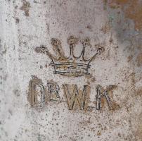 Régi elektromos fém vízforraló,fa fogóval, jelzett (Therma), címerrel (Wolf Károly) , m:18 cm