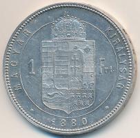 1880KB 1Ft Ag "Ferenc József / Középcímer" Körmöcbánya T:2 kis szennyeződés
Huszár: 2140....