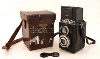 cca 1950 Lubitel TLR fényképezőgép, eredeti dobozában, nem kipróbált, 12×7×7 cm