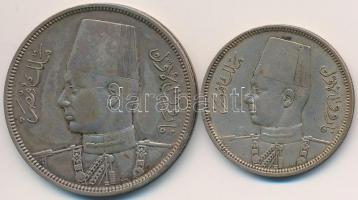 Egyiptom 1937. 5P Ag + 1939. 10P Ag T:2-
Egypt 1937. 5 Piastres Ag + 1939. 10 Piastres Ag C:VF