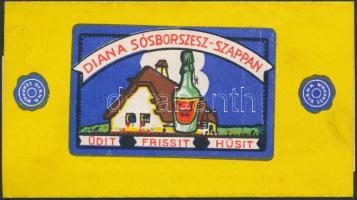 Diana sósborszesz-szappan, reklám nyomtatvány Kónya Zoltán terve alapján, 17x12cm