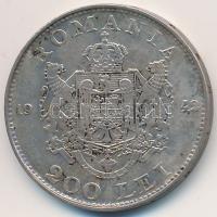 Románia 1942. 200L Ag T:2 patina Romania 1942. 200 Lei Ag C:XF patina