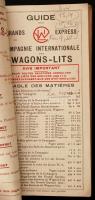 1925 Guide des Grands Express de la Compagnie Internationale des Wagons-Lits vasúti menetrend, 520p ...