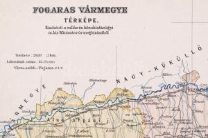 1915 Fogaras vármegye térképe, jelmagyarázattal, kiadja a Magyar Földrajzi Intézet Rt., hajtott, kis...